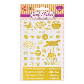Набір фольгованих стікерів "Santi" /742562/ "Congratulation", золото, 2 арк. (1/10/500)