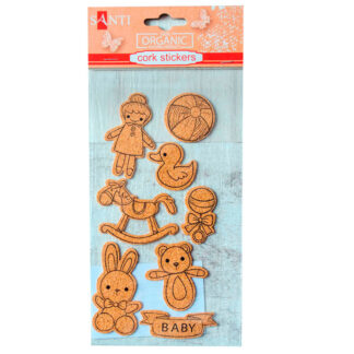 Стікер пробковий для творчості "SANTI" /740837/ 8шт (1/24)