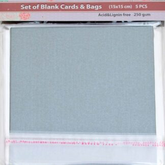 Набір заготовок для листівок "SANTI" /952248/ 15*15 см 5шт.,серебр.,перламутр.,250г/м2 (1/100)