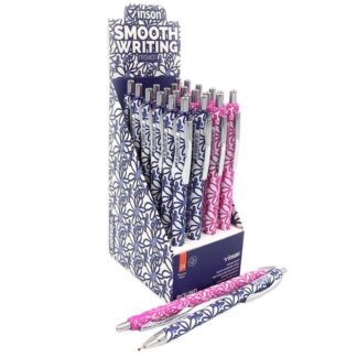 Ручка масляна автомат "Vinson" /K65/ "Round" 0,7мм, синя (24/2160)