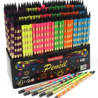 Олівець ч/г "JO" /DSCN0702/ HB Star color "Stripe" з гумкою, карт. стійка (288)