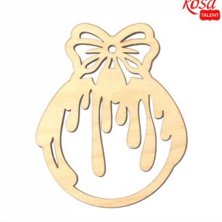 Заготовка "Rosa Talent" "Новорічна куля-3" /210/ 4шт, фанера, 7,5*10см