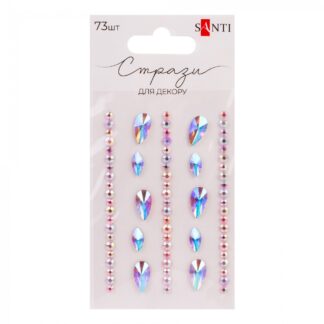 Стрази "Santi" /743013/ "Краплі" на клеєвій основі, рожеві, 73 шт (1/12/288)