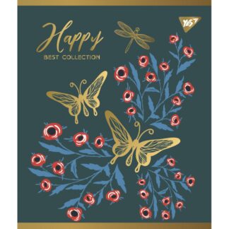 Зошит уч. "YES" 18арк.== /766829/ "Happy" мат. ВДЛ+ УФ-виб+Pantone Gold (10/200)