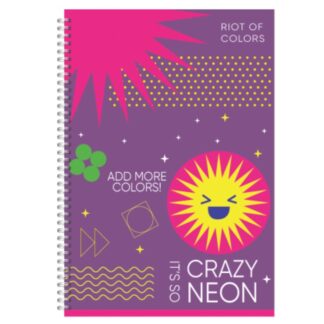 Блокнот А6/72 арк "Рюкзачок" /ППТ-1/ серія «CREAZY NEON», # спіраль збоку, тв. обкл., 60 г/м2, мікс (1/20)