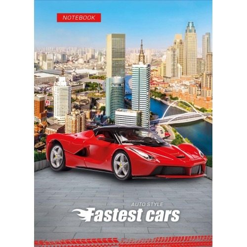 Блокнот А6/32арк. "Рюкзачок" /ЗК-16/ # серія "CARS" карт.обкл., блок офс, СКОБА, мікс (1/100)