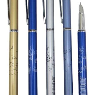 Ручка чорнильна /1773/ "Морська" закрите перо, капсула, поршень (20/600)