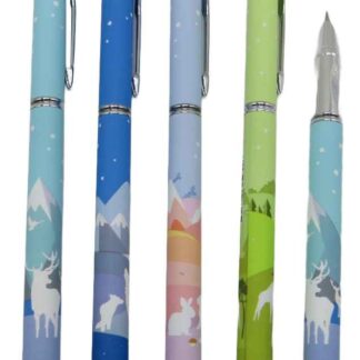 Ручка чорнильна /1746/ "Олень" закрите перо, капсула, поршень (20/600)