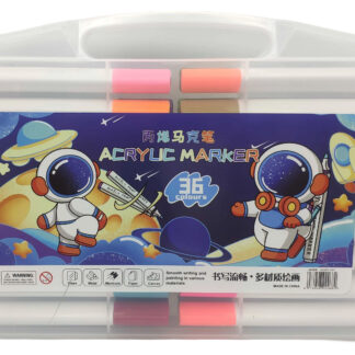 Набір маркерів 36 кол. /B-2007-36/ акрилові "Космонавт" 12,5см у пластиковій коробці (1/40)