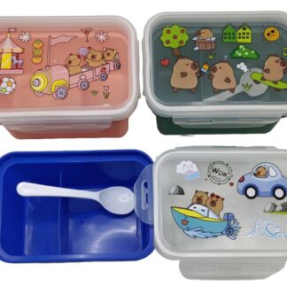 Ланчбокс  /А-130/ + ложка "Капібара" 2 відділення, 18,5*12,6*7см (1/120)