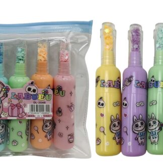 Маркер текстовиділювач- міні /2046/ "Лабубу Labubu-блискітки" 9,5см 6 кольорів (1/24)