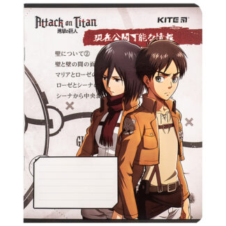 Зошит уч. "Kite" 12арк.# /AT24-232/ софт тач + УФ лак, Attack on Titan Season 1-3 (25/600)
