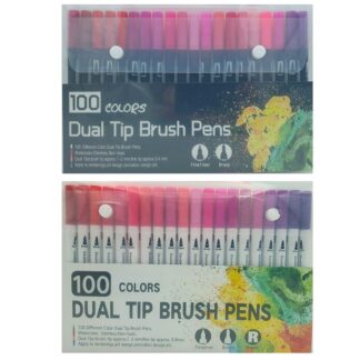 Набір лінерів-пензлів двост. 100 кол."JO" /DSCN9780-100/04371-100/ водн.осн., пензл. 2мм, лінер 0,4мм (1/9/18)