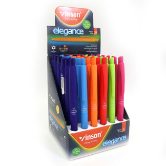 Ручка масляна автомат "Vinson" /8055C/ "Elegance" 0,7мм, синя, трикутн. корп, soft touch, mix (36/1440)