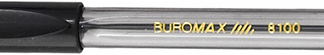 Ручка кулькова "BuroMAX" /BM.8100-02/ чорна з гумовим грипом (50/1000)