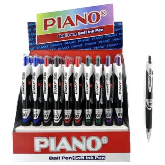 Ручка масляна автомат "PIANO" PТ-201 0,7мм, синя, ТРИКУТНА (50)