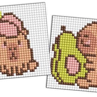 Набір для творчості зі стразами (магніт) "Ідейка" /AMG1157/ "Капібара: персик та авокадо" 9*9см