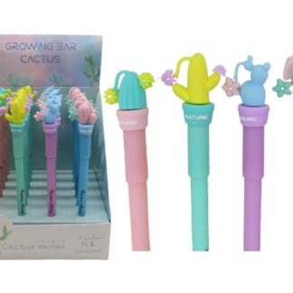 Ручка "Пиши-стирай" /1721/ "Квітучий кактус" 0,8мм синя (36/864)