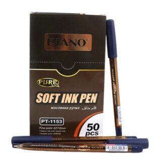 Ручка масляна "PIANO" /PT-1153/ "Pure" 0,7мм, синя (мідний прозорий колір) (50)