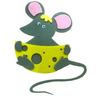 Заготовка "Діамантові ручки" /120605/ фетр "Мишеня з сиром", 11,5 см, 10 шт в пак