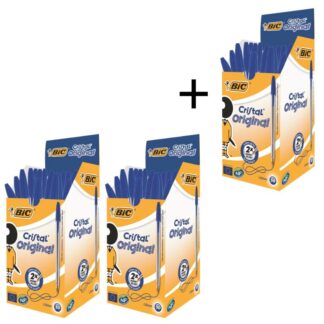 АКЦІЯ Ручка кулькова "BIC" Cristal (уп.50шт) /8373609/847898/ синя 2+1 (1)