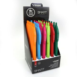 Ручка масляна автомат "Vinson" /R1/ "Smart" 0,7мм, синя, soft-touch, mix (36/1440)