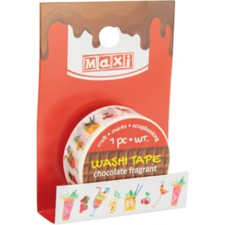 Скотч декоративний з принтом 15мм*3м "MAXI" /MX61985/ з ароматом шоколаду (1/20/500)