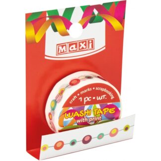 Скотч декоративний з принтом 15мм*3м "MAXI" /MX61988/ (1/20/500)