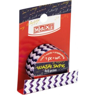 Скотч декоративний з принтом фольгою 15мм*3м "MAXI" /MX62017/ (1/20/500)