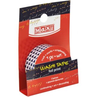 Скотч декоративний з принтом фольгою 15мм*3м "MAXI" /MX62066/ (1/20/500)