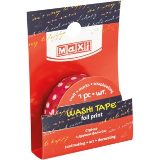 Скотч декоративний з принтом фольгою 15мм*3м "MAXI" /MX62068/ (1/20/500)