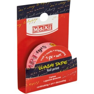 Скотч декоративний з принтом фольгою 15мм*5м "MAXI" /MX62073/ (1/20/500)