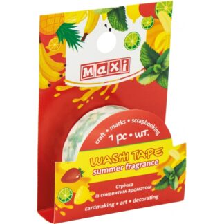 Скотч декоративний з принтом 15мм*3м "MAXI" /MX63000/ з ароматом ментолу (1/20/500)