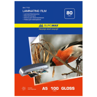Плівка для ламінування гл. "BuroMAX" /BM 7753/ 80мкм, ф.А5 154х216мм (100арк)