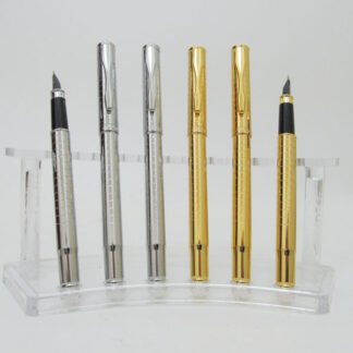 Ручка перо "Baixin" /FP918/ (11-12 с насечкой) золото+срібло (12)