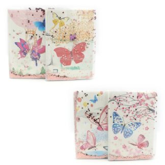 Блокнот А5/60арк "JO" /DSCN0464-А5/ з рідиною та блискітками "Метелик", 70г/м