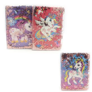 Блокнот А5/60арк "JO" /DSCN0465-А5/ з рідиною та блискітками "Єдиноріг", 70г/м