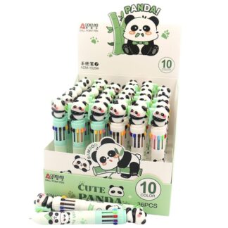 Ручка кулькова автомат "AODEMEI" /ADM-15294/ дитяча багатобарвна "Панда" 10кольорів 0,7мм (36/432)