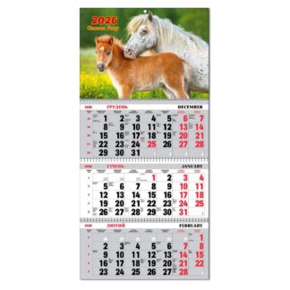 Календар квартальний 3пруж з бігунком 2026 "ЕУ" /BG3 26-07/ 295*700 мм (1/20)