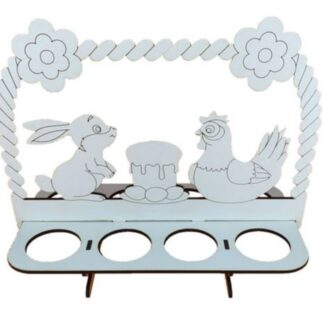 Заготовка "Великдень Підставка з Ручкою на 8 яєць" /AS-6203, М-2019/ МДФ-3мм, 25*20см