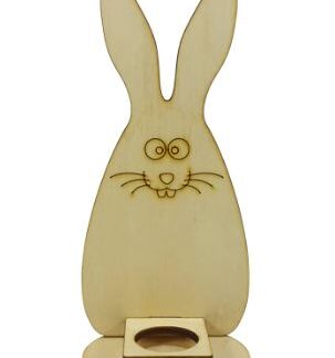 Заготовка "Великдень Підставка Зайка - яйце з вухами" /AS-4303/ фанера,  8*18см